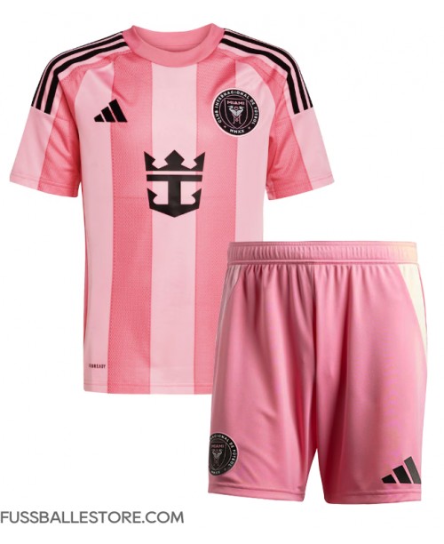 Günstige Inter Miami Rodrigo De Paul #7 Heimtrikotsatz Kinder 2025-26 Kurzarm (+ Kurze Hosen)